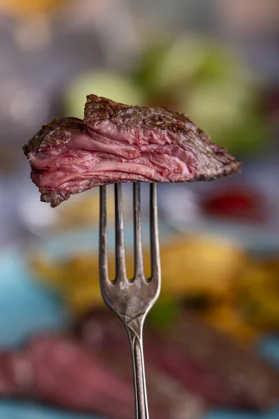 Rebanada Filete Tenedor — Foto de Stock