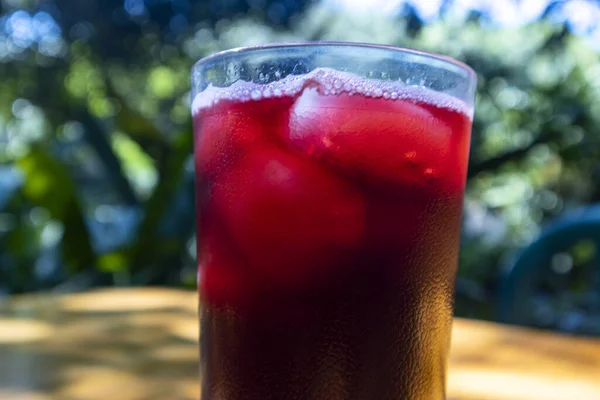 Flor Jamaica Bebida Con Hielo —  Fotos de Stock