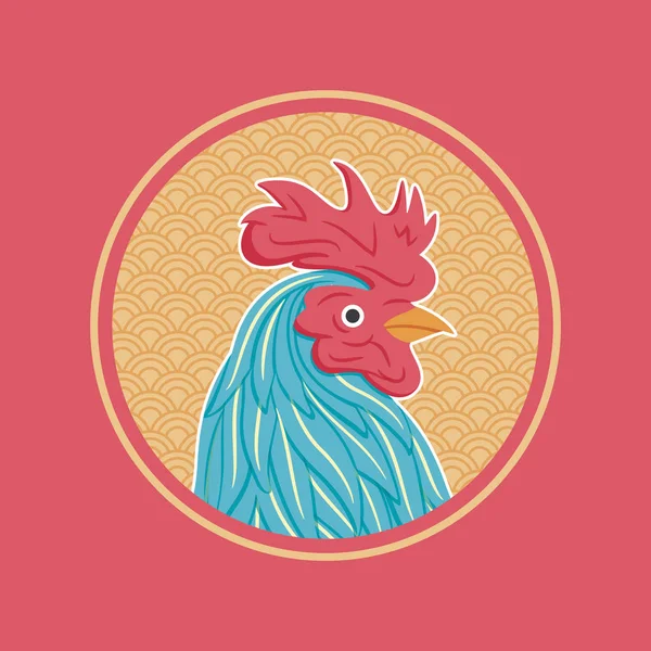 Ilustración cabeza gallo — Archivo Imágenes Vectoriales