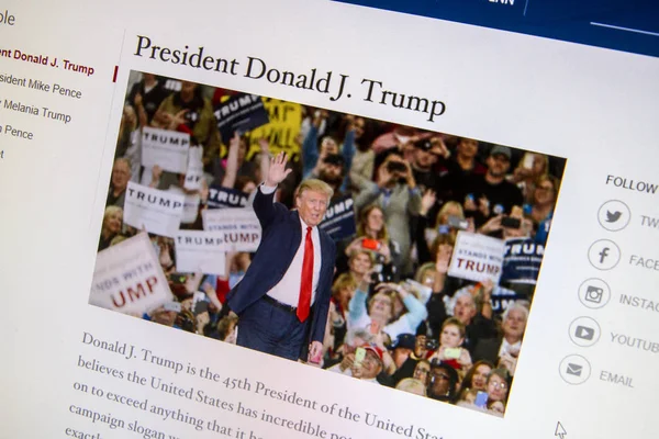 Caldwell Idaho Usa Januar Bioseite Für Donald Trump Auf Whitehouse — Stockfoto