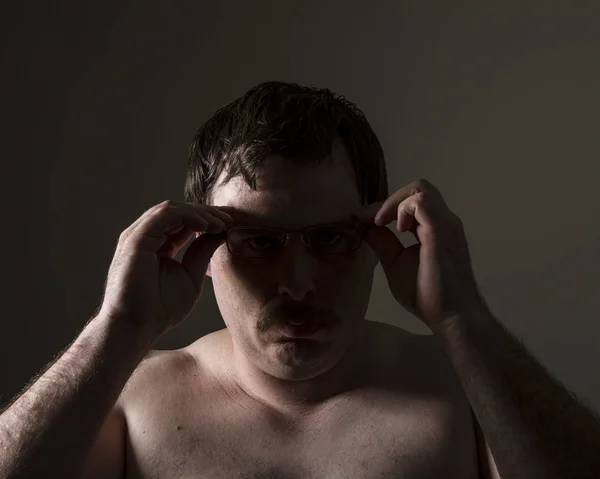 Unhappy Man Taking His Glasses — Stock Photo, Image