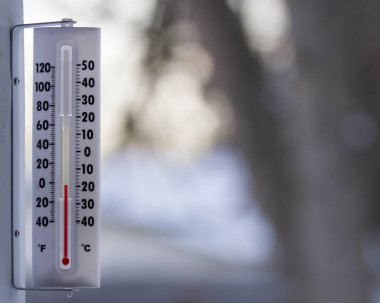 Temps'i 0'ın altında gösteren termometre