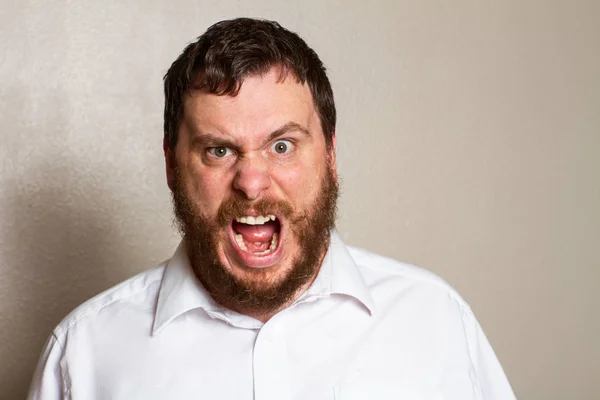 Bearded Business Man Yelling Something — Stock Photo, Image