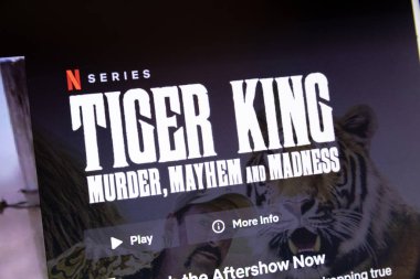 NAMPA, IDAHO - 14 Nisan 2020: Tiger King Netflix 'te popüler bir şov