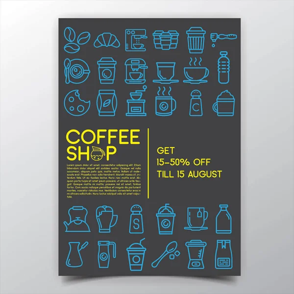 Coffee Shop Poster — Stock Vector