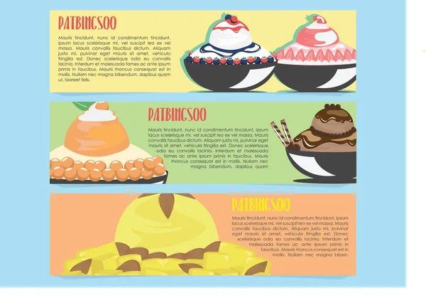 Patbingsoo korean ice cream — Stock Vector