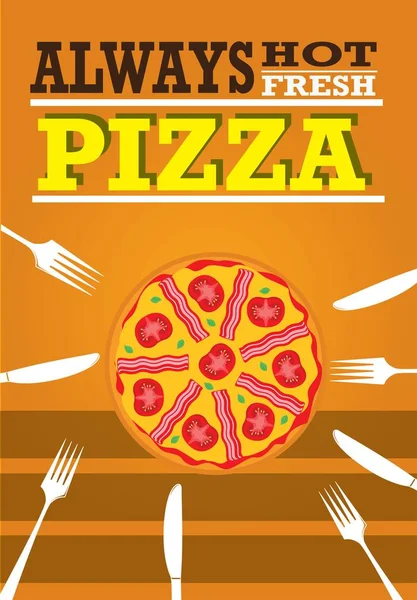 Banner de pizza caliente — Vector de stock