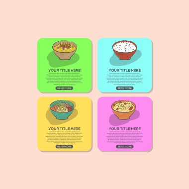  Elle çizilmiş Kore yemeği afiş.