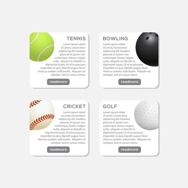 Website Header Sport Collection Infographic — Stock Vector