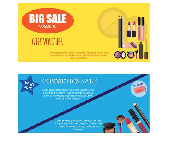 Voucher gift cosmetics. — Stock Vector