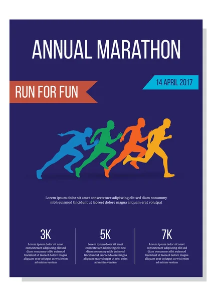 Cartel anual de maratón — Archivo Imágenes Vectoriales