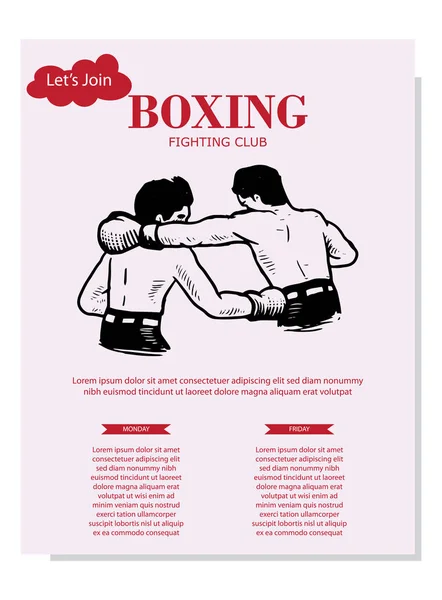 Cartel del club de boxeo — Vector de stock