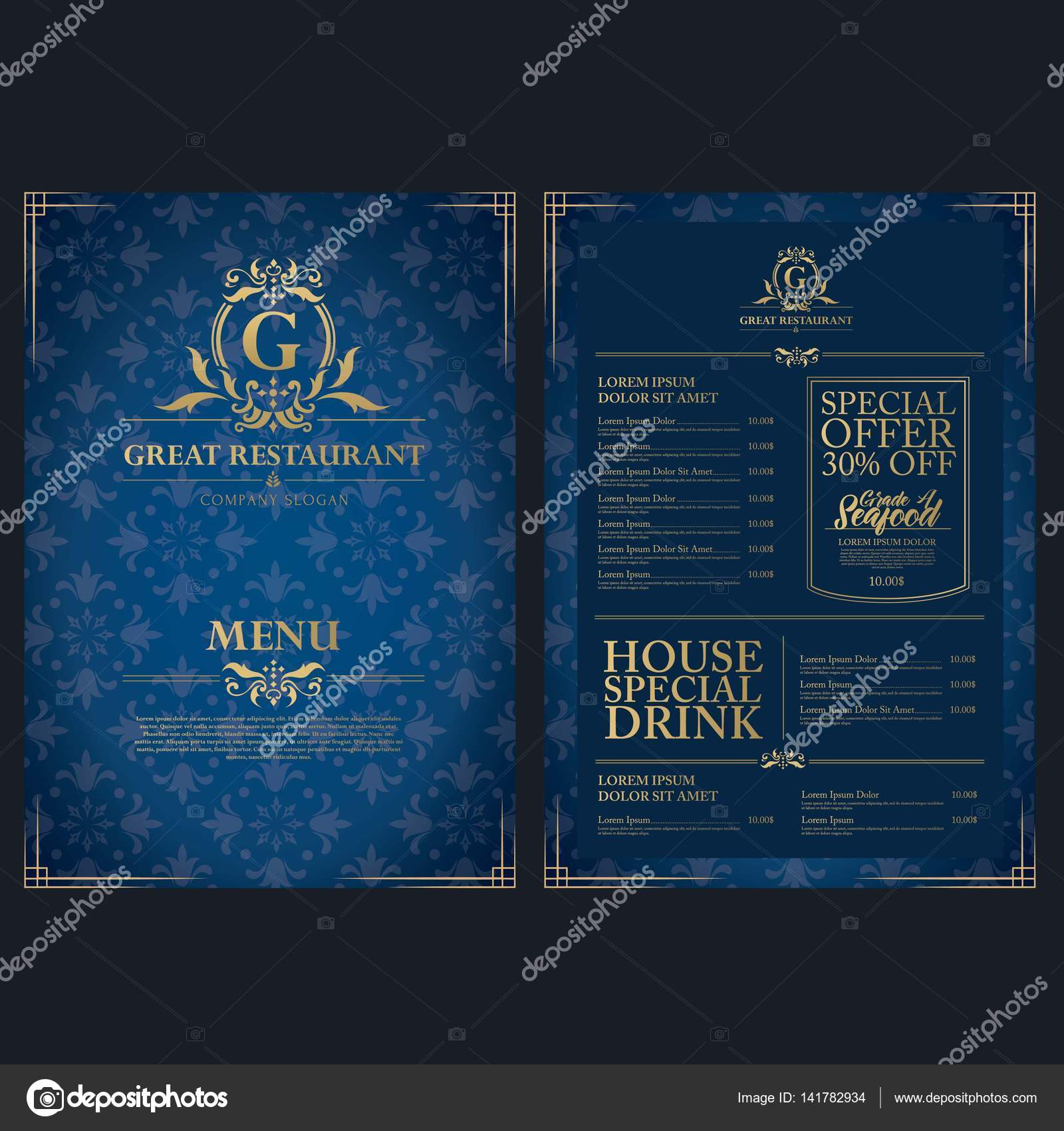 luxury-menu-set-for-highclass-restaurant-stock-vector-image-by