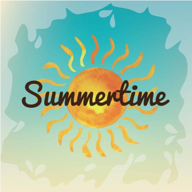 Sumertime tebrik öğe tatil için yaz afiş kullanımı