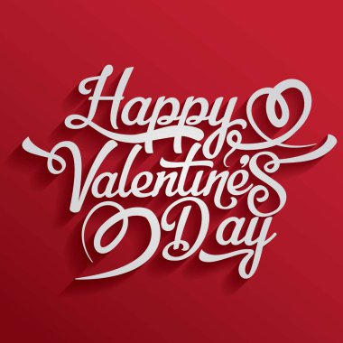 Sevgililer tipografi için tebrik kartı kırmızı degrade eleman ile