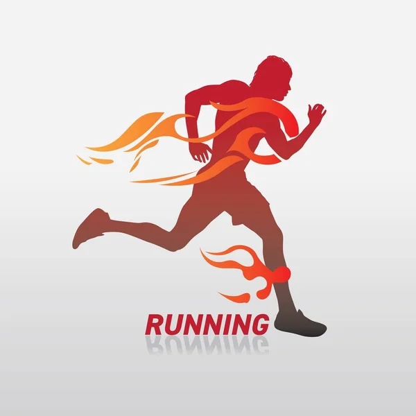 Élément de feu Running Man — Image vectorielle