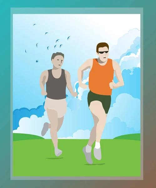 JOGING IN He Morning With SKY HISTORY BRIGROUND TEMPLATE POSTER DESIGN — Image vectorielle