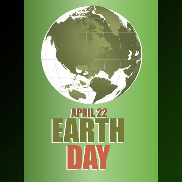 Earth Day Poster mit grünem Hintergrund — Stockvektor