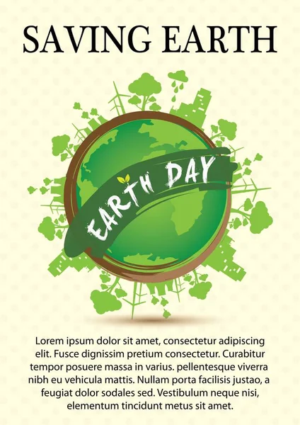 SAVING EARTH POSTER — Stock Vector