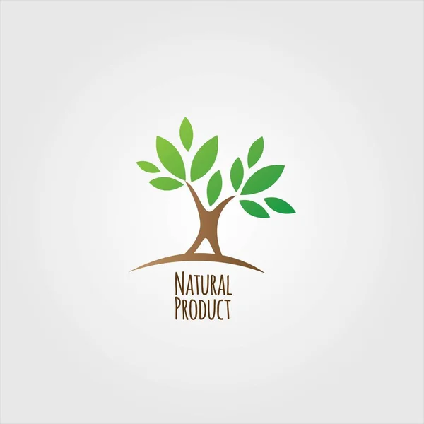 Natuurproduct Logo boom — Stockvector