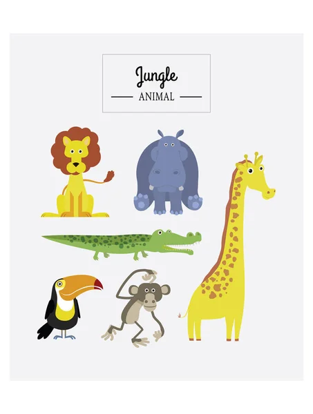 Jungle animal collection — Stock Vector