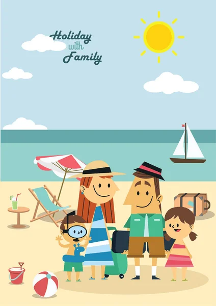 Vacances avec la famille — Image vectorielle