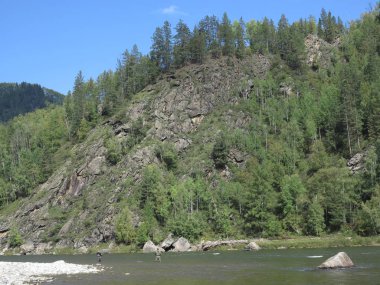 Irkut Nehri, Sayan Dağları, Sibirya, Rusya, Sibirya manzaralar