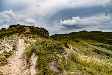 Wideki 'den Bukowe Berdo ve Tarnica' ya giden yol Polonya 'daki Bieszczady Dağları' nda Woosate 'a çıkıyor.