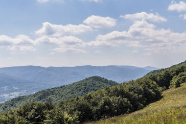Mieczysaw Orlowicz Geçidi 'nden Polonya' daki Bieszczady Dağları 'ndaki Smerek Tepesine giden yol.