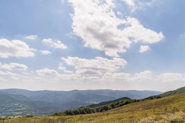 Mieczysaw Orlowicz Geçidi 'nden Polonya' daki Bieszczady Dağları 'ndaki Smerek Tepesine giden yol.
