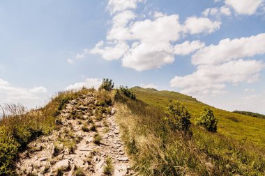Mieczysaw Orlowicz Geçidi 'nden Polonya' daki Bieszczady Dağları 'ndaki Smerek Tepesine giden yol.