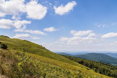 Mieczysaw Orlowicz Geçidi 'nden Polonya' daki Bieszczady Dağları 'ndaki Smerek Tepesine giden yol.