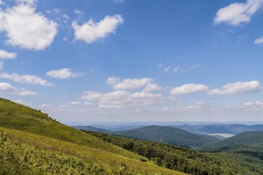 Mieczysaw Orlowicz Geçidi 'nden Polonya' daki Bieszczady Dağları 'ndaki Smerek Tepesine giden yol.