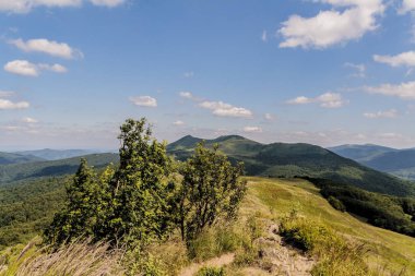 Mieczysaw Orlowicz Geçidi 'nden Polonya' daki Bieszczady Dağları 'ndaki Smerek Tepesine giden yol.
