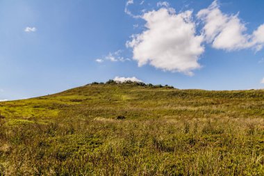 Mieczysaw Orlowicz Geçidi 'nden Polonya' daki Bieszczady Dağları 'ndaki Smerek Tepesine giden yol.