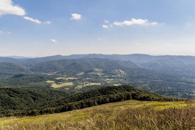 Mieczysaw Orlowicz Geçidi 'nden Polonya' daki Bieszczady Dağları 'ndaki Smerek Tepesine giden yol.