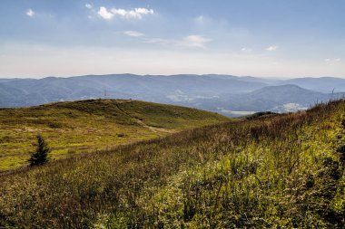Mieczysaw Orlowicz Geçidi 'nden Polonya' daki Bieszczady Dağları 'ndaki Smerek Tepesine giden yol.