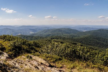 Mieczysaw Orowicz Geçidi 'nden Polonya' daki Bieszczady Dağları 'ndaki Smerek Tepesine giden yol.