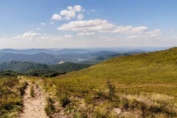 Mieczysaw Orowicz Geçidi 'nden Polonya' daki Bieszczady Dağları 'ndaki Smerek Tepesine giden yol.