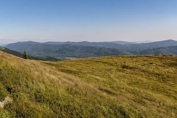 Mieczysaw Orowicz Geçidi 'nden Polonya' daki Bieszczady Dağları 'ndaki Smerek Tepesine giden yol.