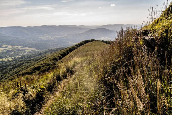 Mieczysaw Orowicz Geçidi 'nden Polonya' daki Bieszczady Dağları 'ndaki Smerek Tepesine giden yol.