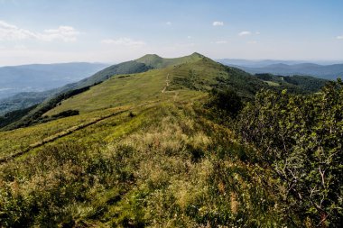 Polonya 'daki Bieszczady Dağlarında Wetlinska Polonyna
