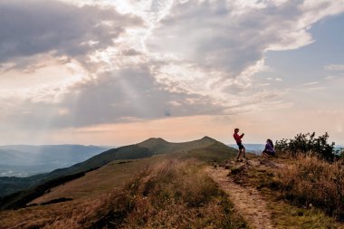 Polonya 'daki Bieszczady Dağlarında Wetlinska Polonyna
