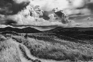 Wideki 'den Bukowe Berdo ve Tarnica' ya giden yol Polonya 'daki Bieszczady Dağları' nda Woosate 'a çıkıyor.