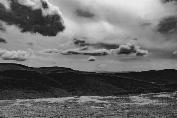 Estrada Wideki Através Bukowe Berdo Tarnica Para Woosate Bieszczady Montanhas — Fotografia de Stock