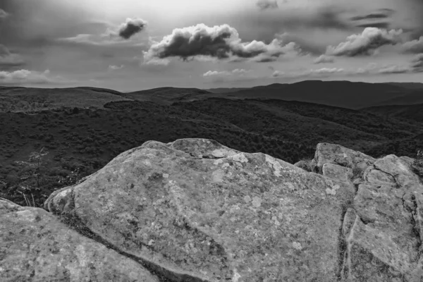 Estrada Wideki Através Bukowe Berdo Tarnica Para Woosate Bieszczady Montanhas — Fotografia de Stock