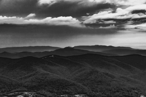 Estrada Wideki Através Bukowe Berdo Tarnica Para Woosate Bieszczady Montanhas — Fotografia de Stock