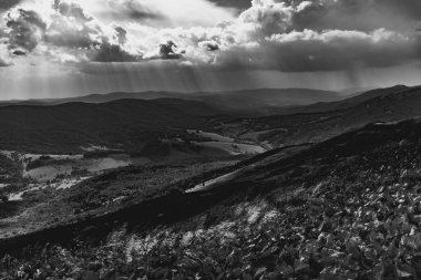Polonya 'daki Bieszczady Dağları' ndaki Carynska Polonyna 'dan görüntü