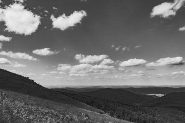 Mieczysaw Orlowicz Geçidi 'nden Polonya' daki Bieszczady Dağları 'ndaki Smerek Tepesine giden yol.