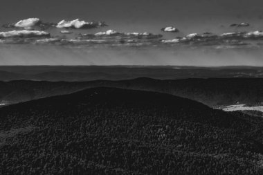 Mieczysaw Orowicz Geçidi 'nden Polonya' daki Bieszczady Dağları 'ndaki Smerek Tepesine giden yol.